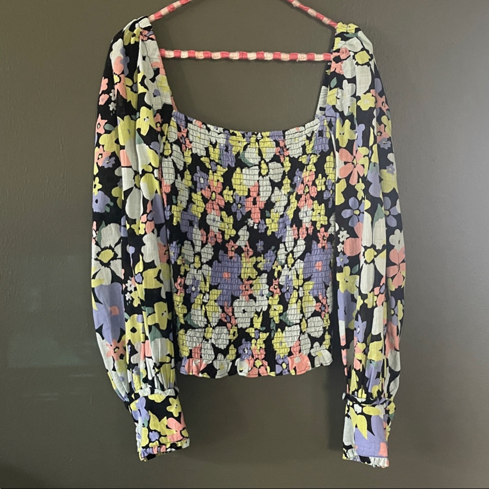 Free People Multicolor Floral Blouse